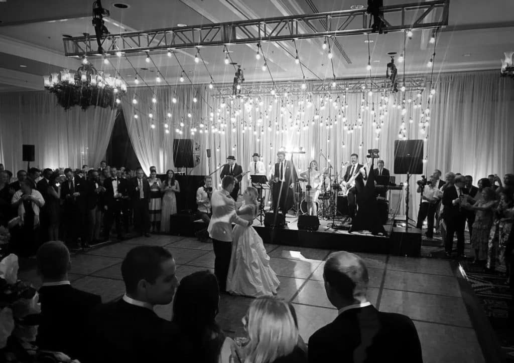 Side One band singers during a wedding
